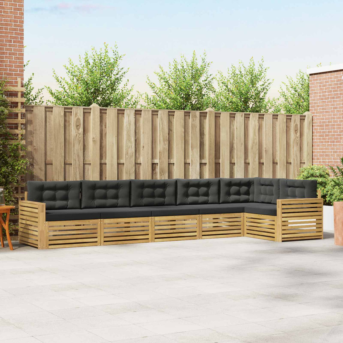 Buiten bankenset 6 pcs Wit en antracietkleurig is nu te koop bij PeponiXL, paradijselijk wonen!