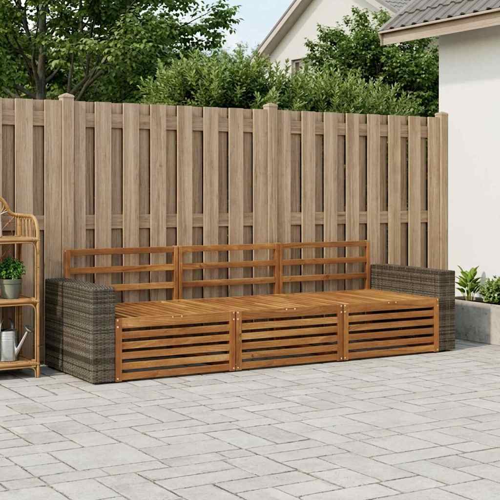 Buiten bankenset 3 pcs Naturel Massief Acaciahout is nu te koop bij PeponiXL, paradijselijk wonen!