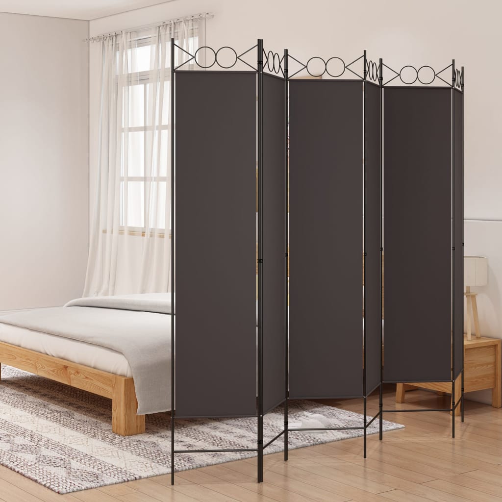 Kamerscherm met 6 panelen 240x200 cm stof bruin is nu te koop bij PeponiXL, paradijselijk wonen!