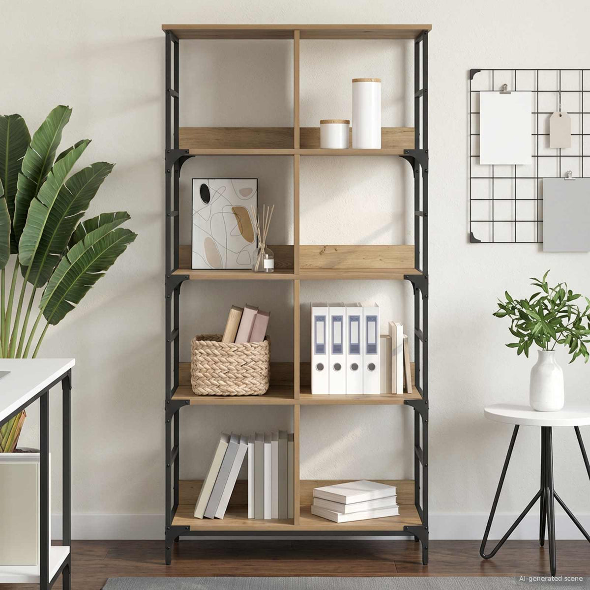 Boekenkast 4-laags 78,5 x 33 x 153 cm metaal PB is nu te koop bij PeponiXL, paradijselijk wonen!
