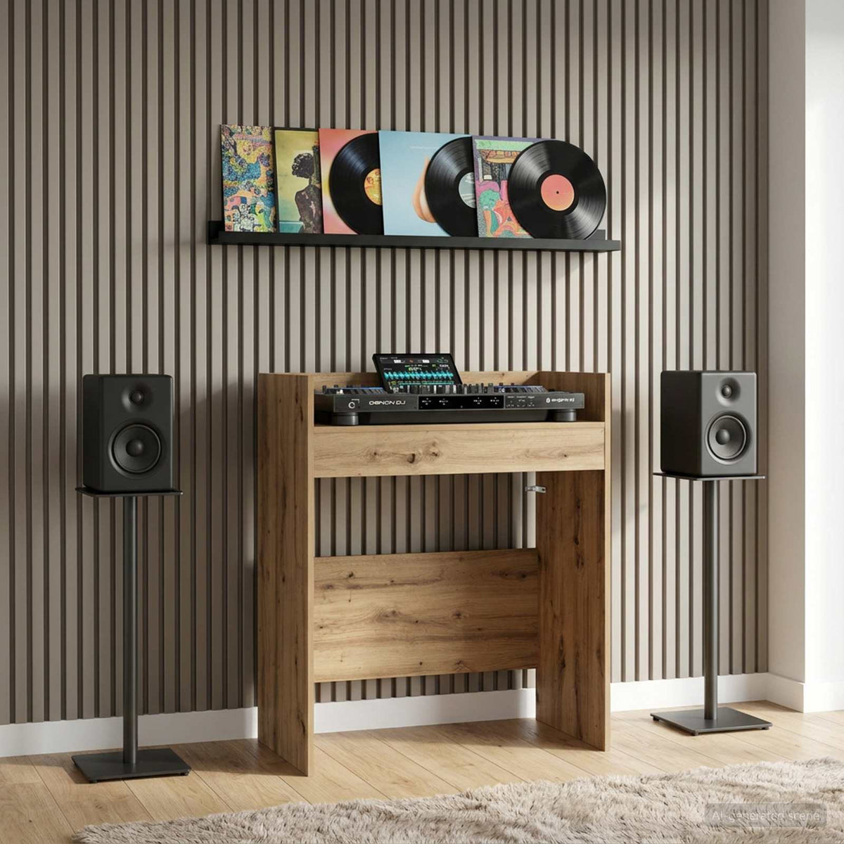 DJ Tafel Artisanaal eiken 62 x 45 x 102 cm Bewerkt hout is nu te koop bij PeponiXL, paradijselijk wonen!