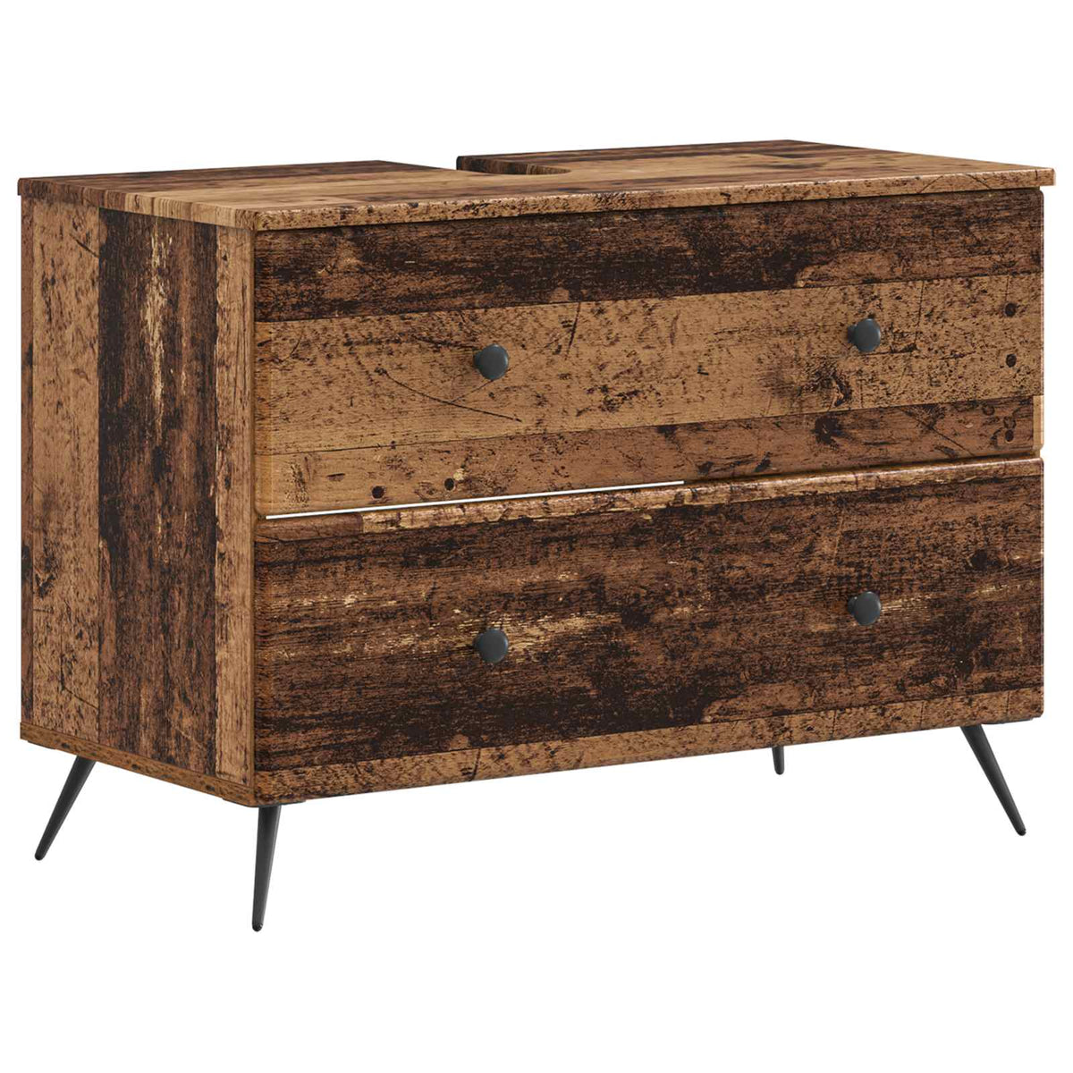Badkamer wastafelkast BREDA Oud hout 82 x 41 x 59 cm is nu te koop bij PeponiXL, paradijselijk wonen!