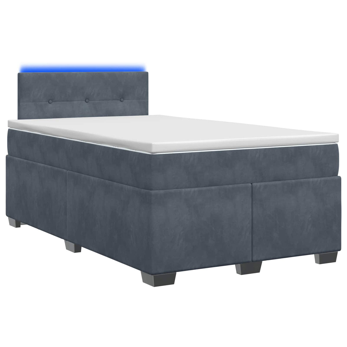 Boxspring Bed met Matras en LED Donkergrijs 120 x 200 cm is nu te koop bij PeponiXL, paradijselijk wonen!