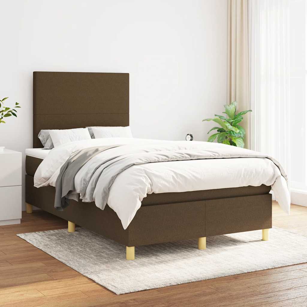 Boxspring met matras stof donkerbruin 120x200 cm is nu te koop bij PeponiXL, paradijselijk wonen!