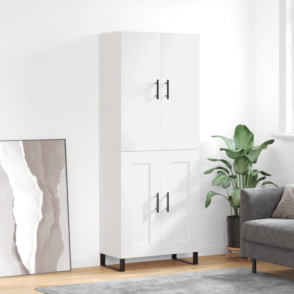Hoge kast 69,5x34x180 cm bewerkt hout wit is nu te koop bij PeponiXL, paradijselijk wonen!