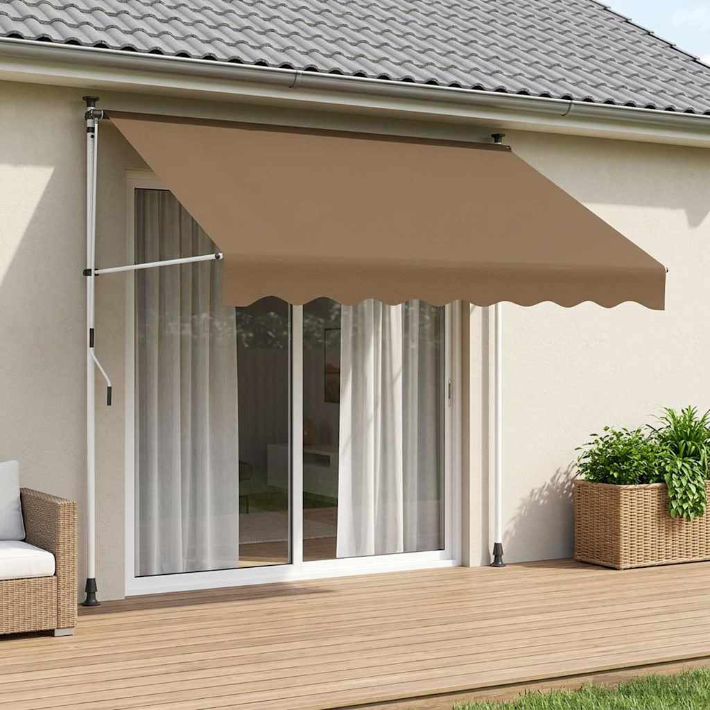 Handmatig uitschuifbare luifel Beige 300 cm is nu te koop bij PeponiXL, paradijselijk wonen!