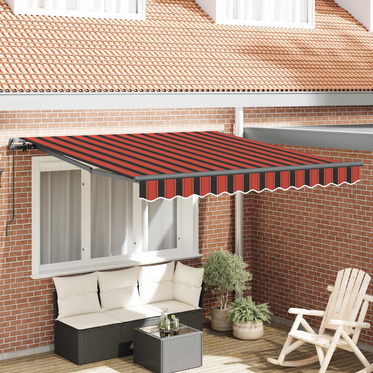 Inklapbaar Zonnescherm Oranje en bruin 300 x 250 cm is nu te koop bij PeponiXL, paradijselijk wonen!