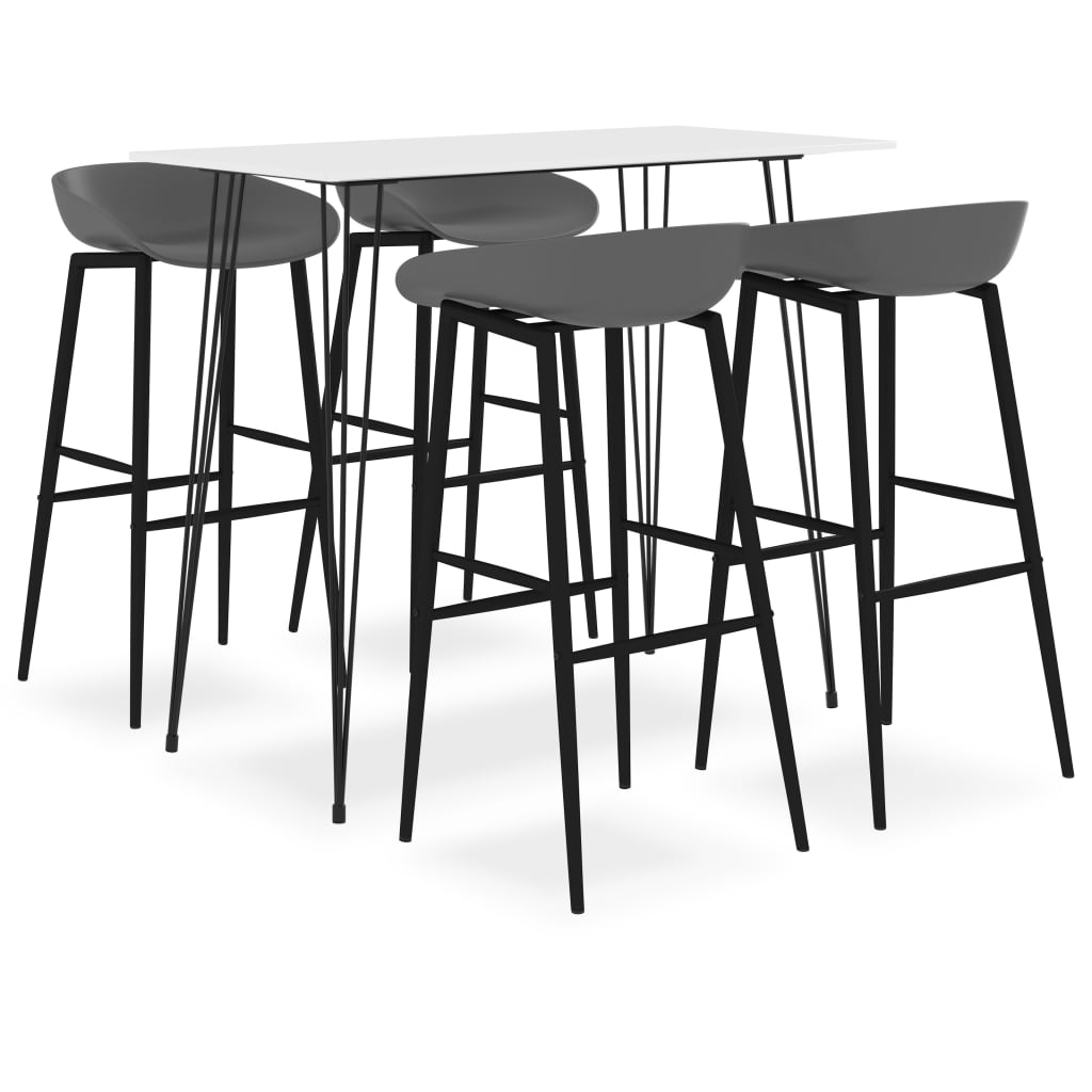5-delige Barset wit en grijs is nu te koop bij PeponiXL, paradijselijk wonen!