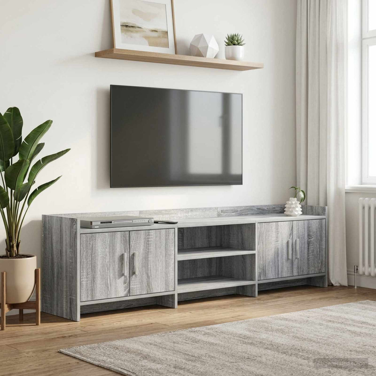 TV-kast 168 x 33 x 47 cm Grijs Sonoma Bewerkt hout is nu te koop bij PeponiXL, paradijselijk wonen!