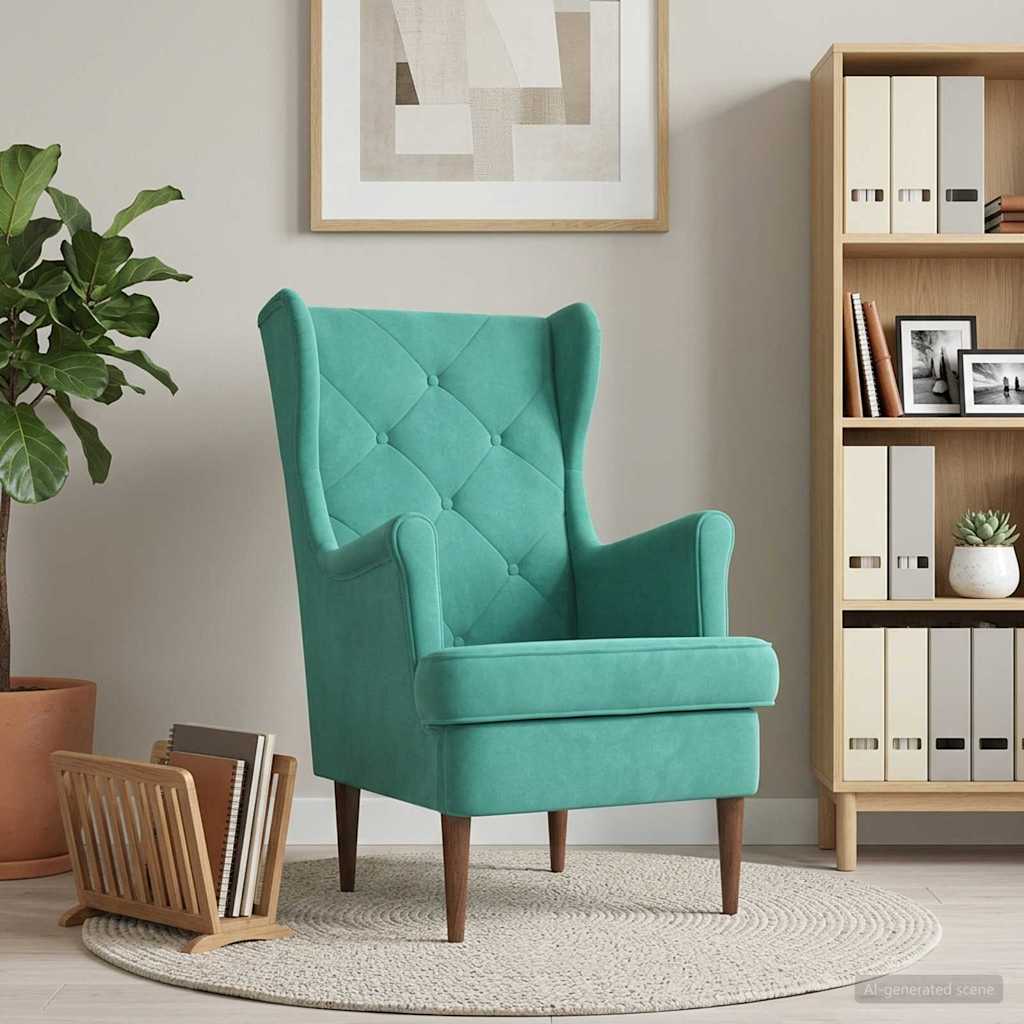 Fauteuil Turquoise Fluweel is nu te koop bij PeponiXL, paradijselijk wonen!