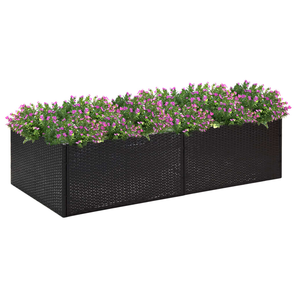 Plantenbak 157x80x40 cm poly rattan zwart is nu te koop bij PeponiXL, paradijselijk wonen!