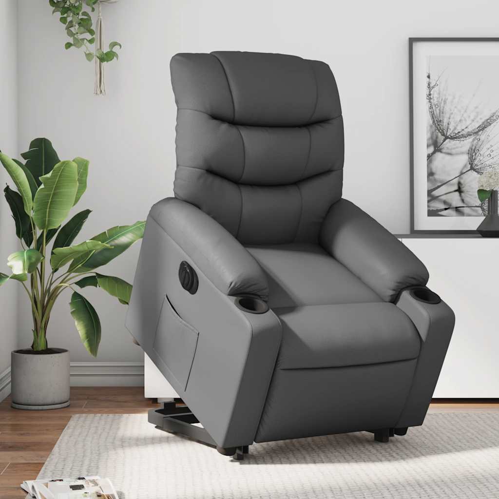 Sta-op-stoel elektrisch kunstleer grijs is nu te koop bij PeponiXL, paradijselijk wonen!