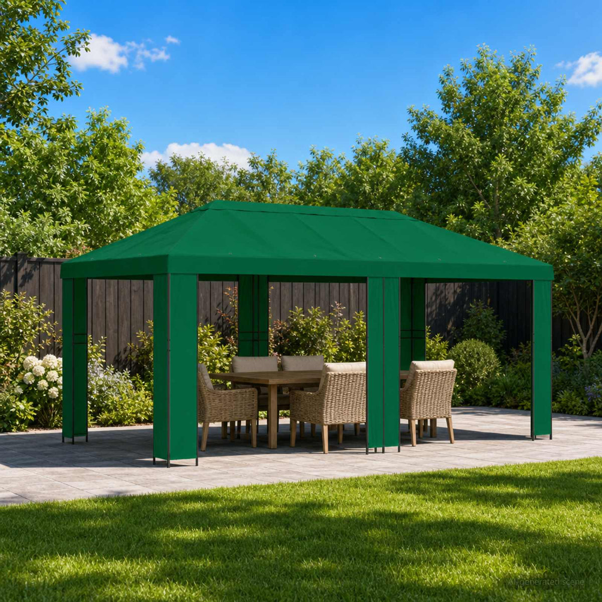 Tuinprieel 6 x 3 m Groen Polyester en staal 190 is nu te koop bij PeponiXL, paradijselijk wonen!