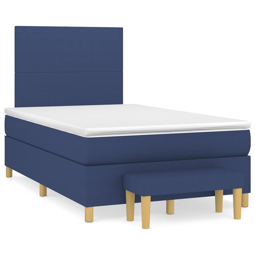 Boxspring met matras stof blauw 120x190 cm is nu te koop bij PeponiXL, paradijselijk wonen!