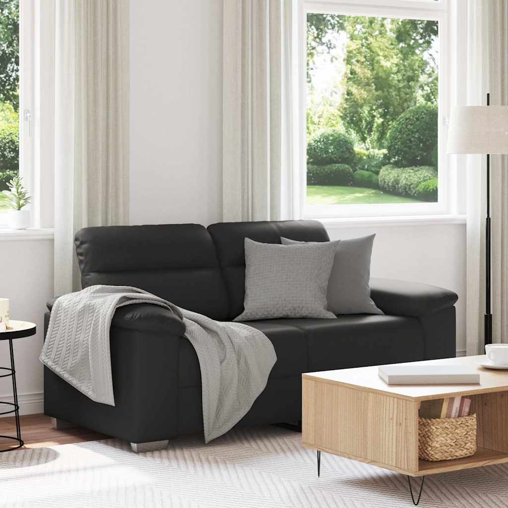 2-zitsbank zwart 160x81x84 cm kunstleer is nu te koop bij PeponiXL, paradijselijk wonen!