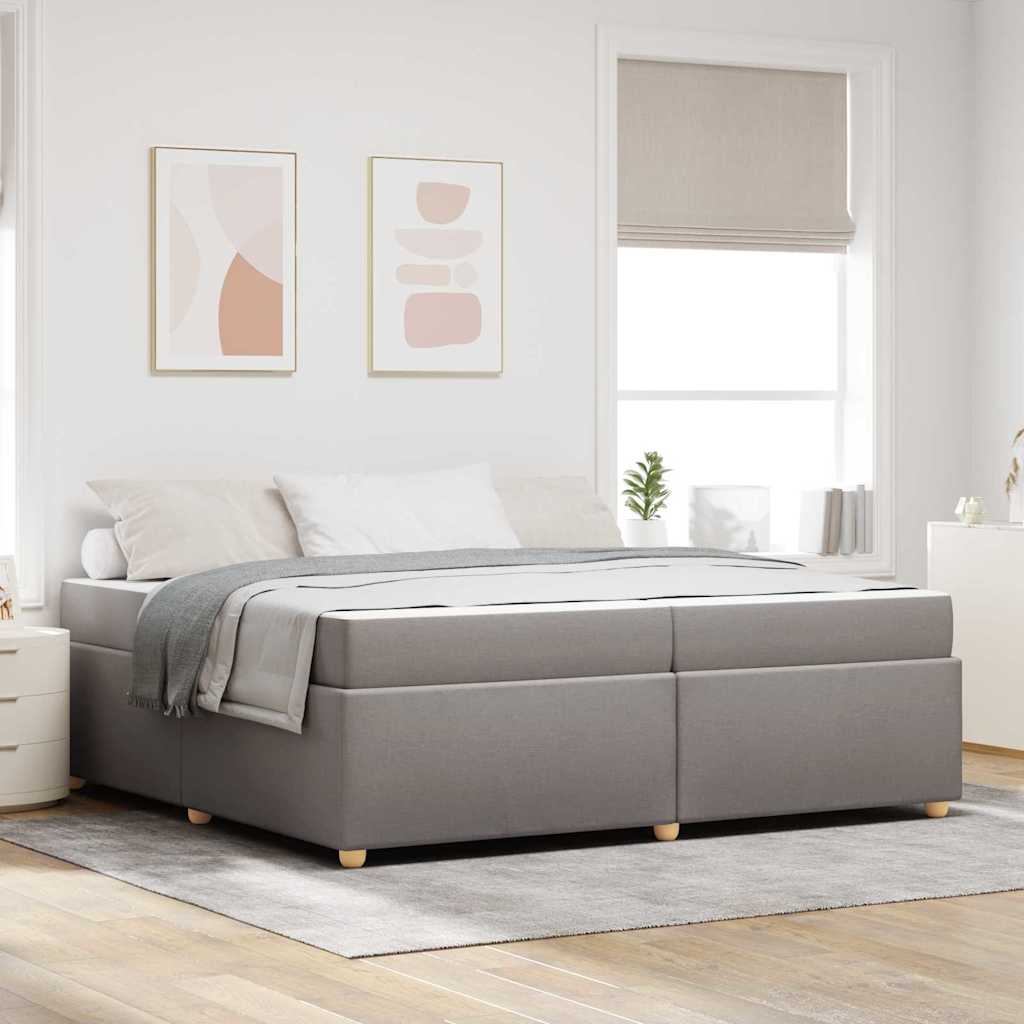 Bedframe met matras Taupe 200 x 200 cm Stof is nu te koop bij PeponiXL, paradijselijk wonen!