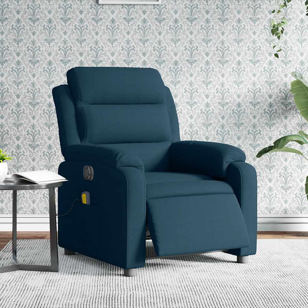 Massagestoel elektrisch verstelbaar fluweel blauw is nu te koop bij PeponiXL, paradijselijk wonen!