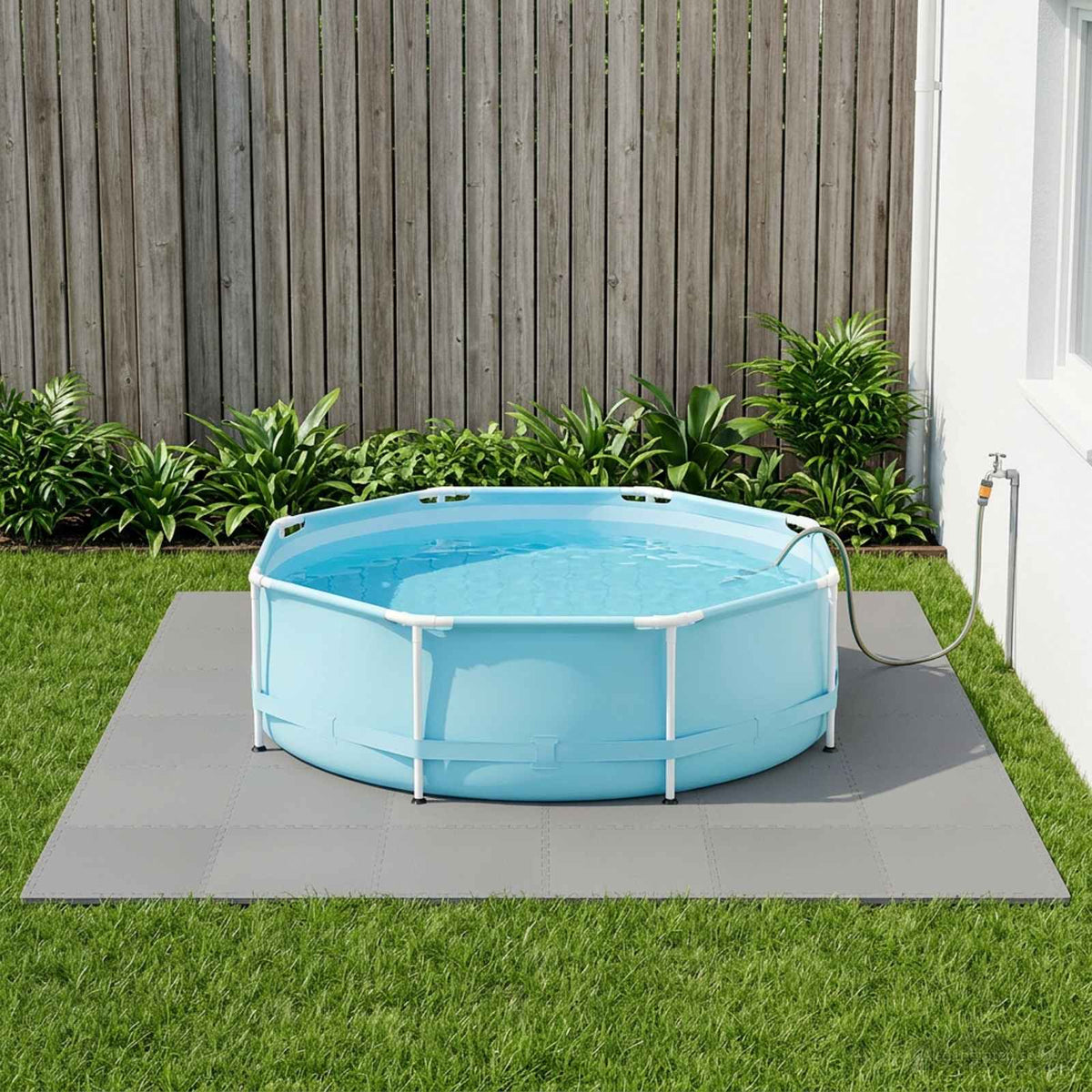 Zwembad Grondmat 12 pcs Grijs 4,32 m² EVA Schuim is nu te koop bij PeponiXL, paradijselijk wonen!