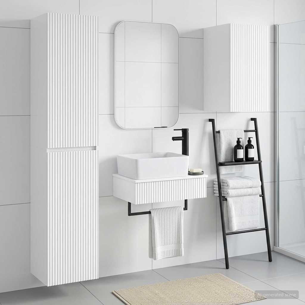 Badkamermeubelset 3 st Hoogglans Wit 33 x 34,5 x 160 cm is nu te koop bij PeponiXL, paradijselijk wonen!