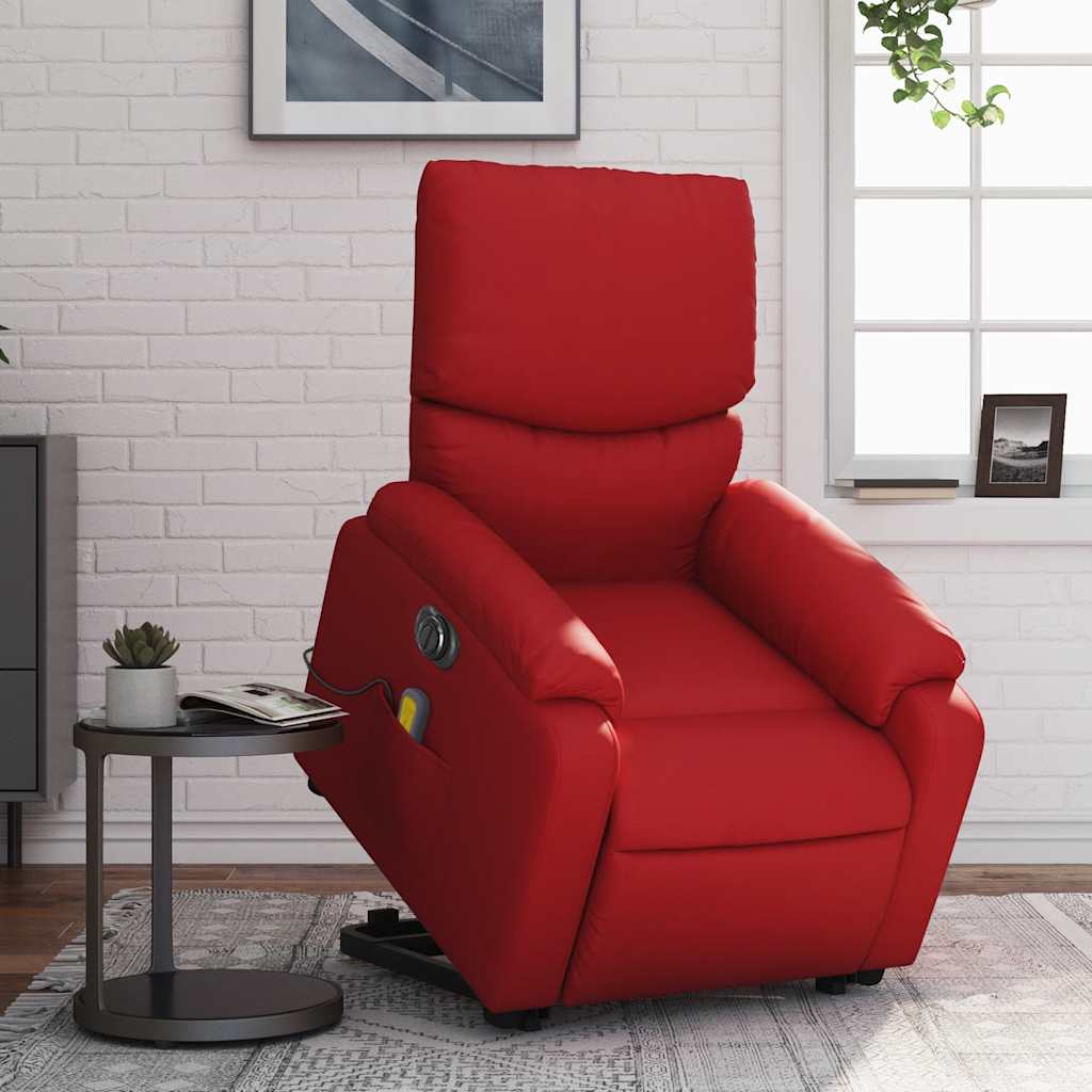 Sta-op-massagestoel elektrisch kunstleer rood is nu te koop bij PeponiXL, paradijselijk wonen!