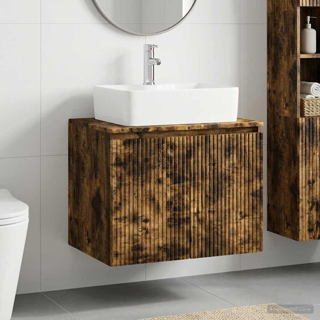 Badkamermeubelset Gerookt eiken Bewerkt hout is nu te koop bij PeponiXL, paradijselijk wonen!