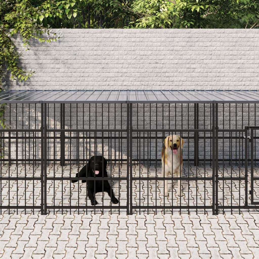 Hondenkennel met dak 7,51 m² staal is nu te koop bij PeponiXL, paradijselijk wonen!