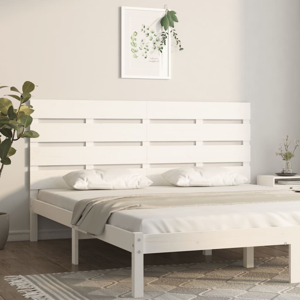 Hoofdbord 200x3x80 cm massief grenenhout wit is nu te koop bij PeponiXL, paradijselijk wonen!