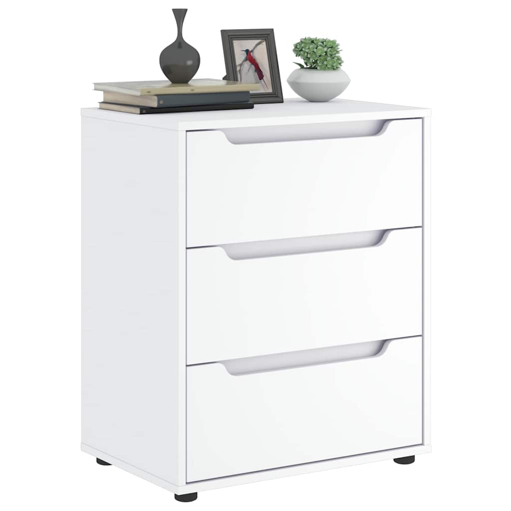 Dressoir VISNES 60x40x73 cm bewerkt hout wit is nu te koop bij PeponiXL, paradijselijk wonen!