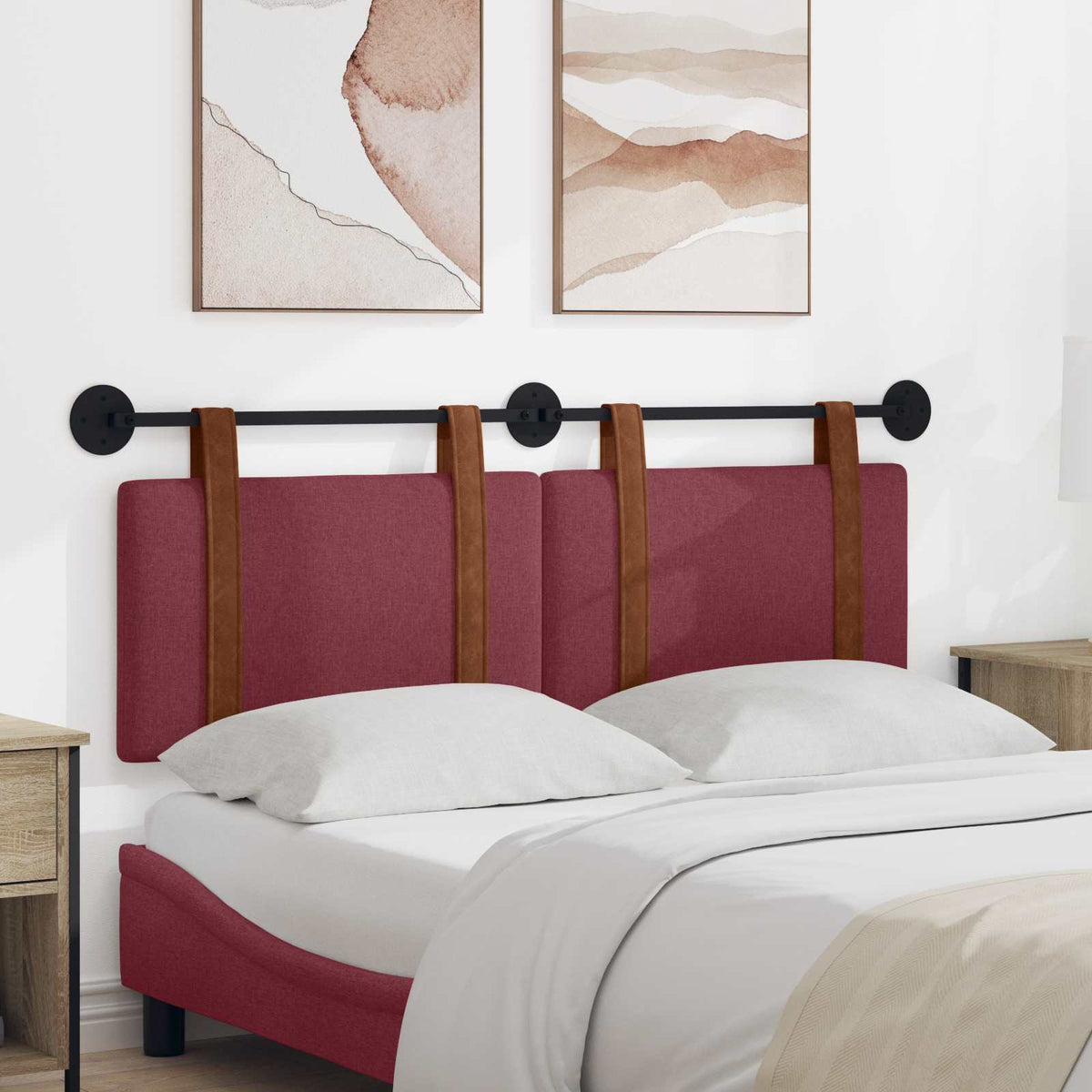 Hangend Hoofdeinde Effen Wijnrood 130 x 55 x 5 cm Antiek PU is nu te koop bij PeponiXL, paradijselijk wonen!
