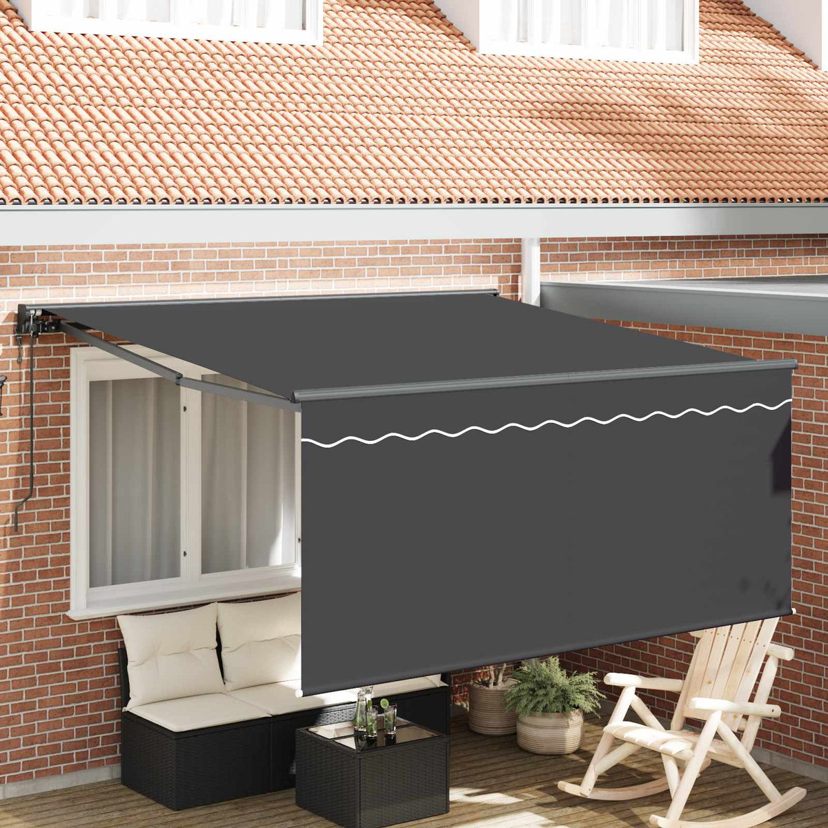 Inklapbaar Zonnescherm Antraciet 300 x 250 cm is nu te koop bij PeponiXL, paradijselijk wonen!