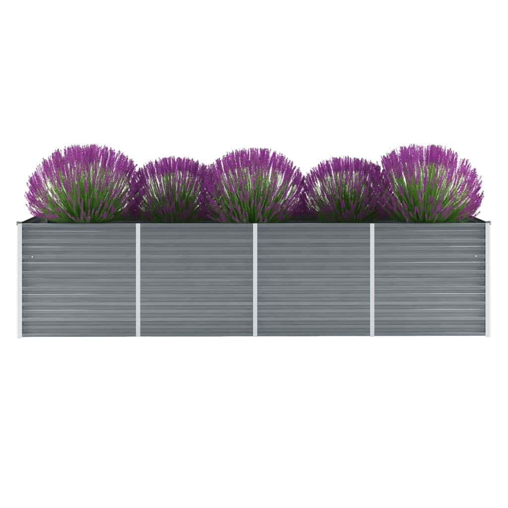Plantenbak verhoogd 320x80x77 cm gegalvaniseerd staal grijs is nu te koop bij PeponiXL, paradijselijk wonen!