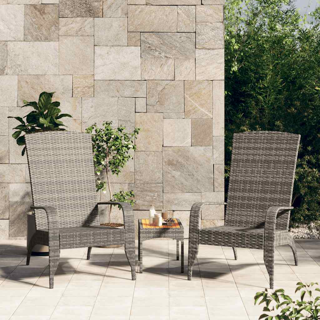 Tuinstoel Adirondack Grijs Poly Rattan is nu te koop bij PeponiXL, paradijselijk wonen!