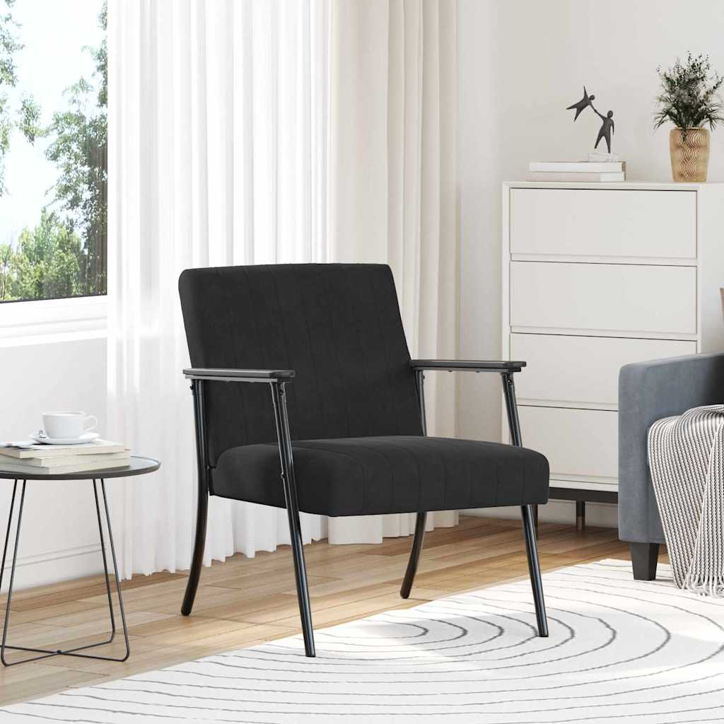 Fauteuil Zwart 59 x 75 x 78 cm Fluweel is nu te koop bij PeponiXL, paradijselijk wonen!
