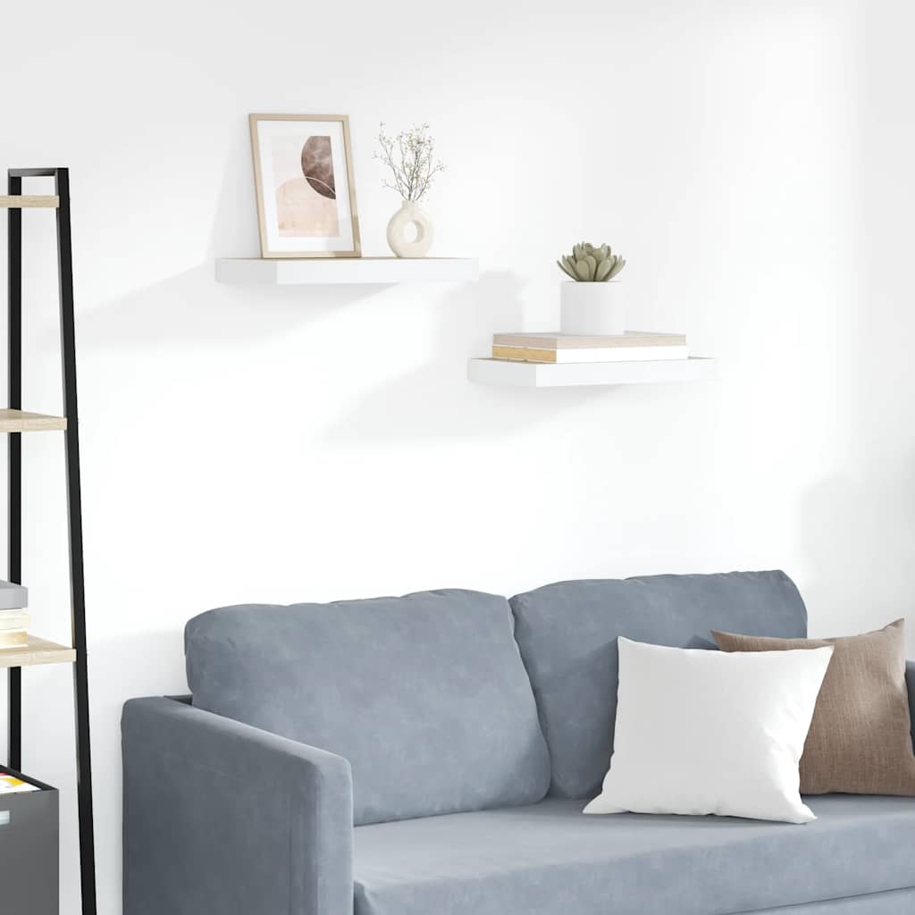 Wandschappen zwevend 2 st 50x23,5x3,8 cm MDF eikenkleurig en wit is nu te koop bij PeponiXL, paradijselijk wonen!