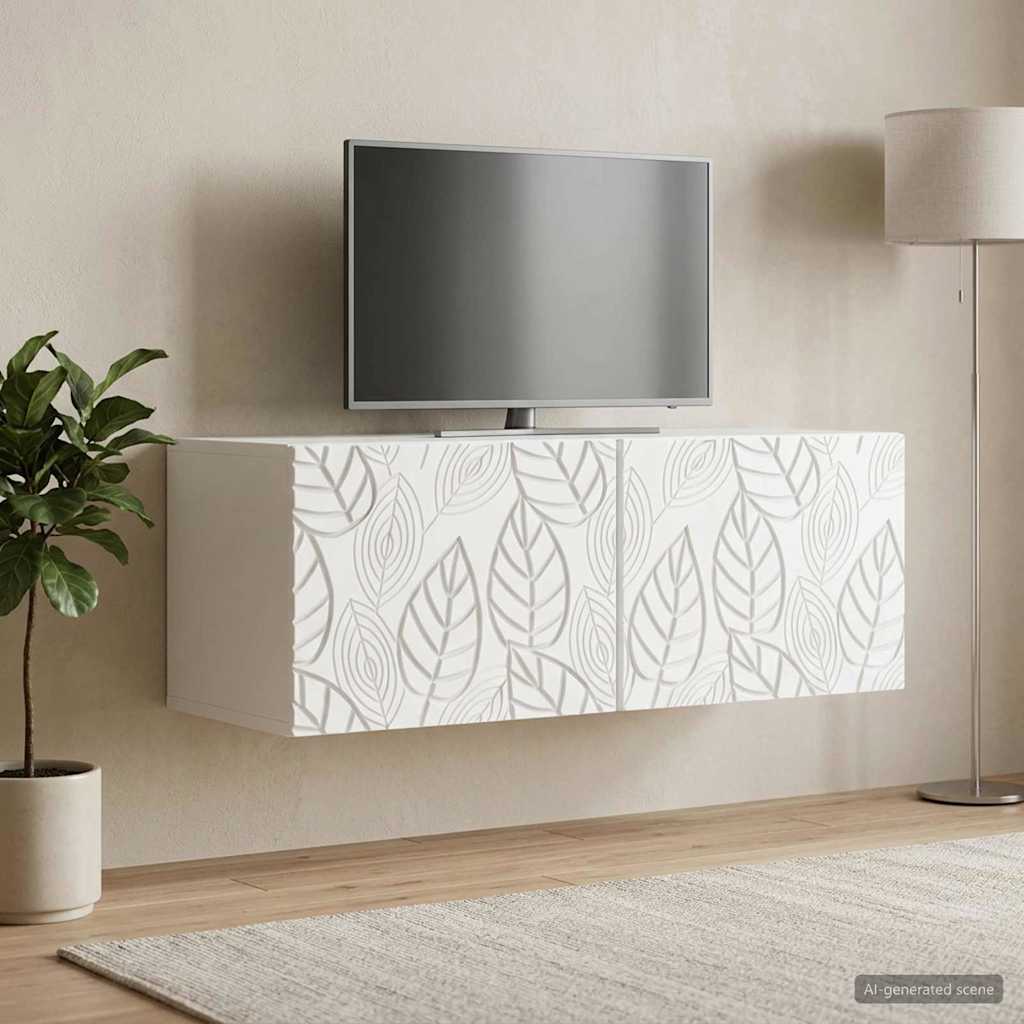 Wandbeugel TV-kast 98 x 41 x 30 cm Wit Bewerkt hout is nu te koop bij PeponiXL, paradijselijk wonen!