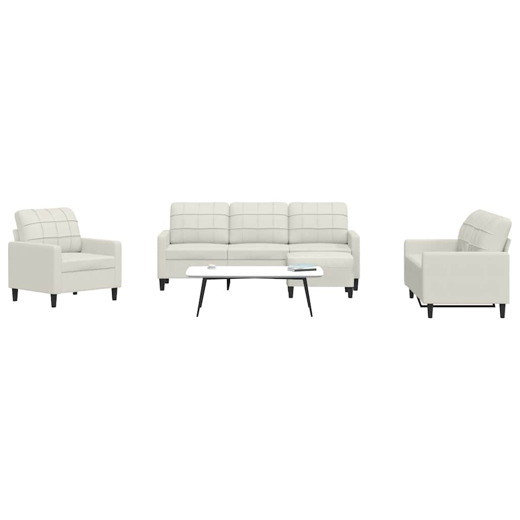 4-delige Loungeset met kussens fluweel crèmekleurig is nu te koop bij PeponiXL, paradijselijk wonen!