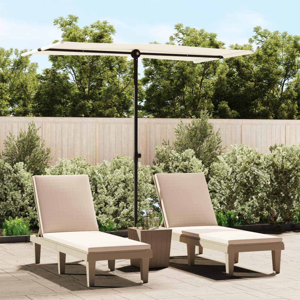 Parasol met aluminium paal 180x110 cm zandwit is nu te koop bij PeponiXL, paradijselijk wonen!