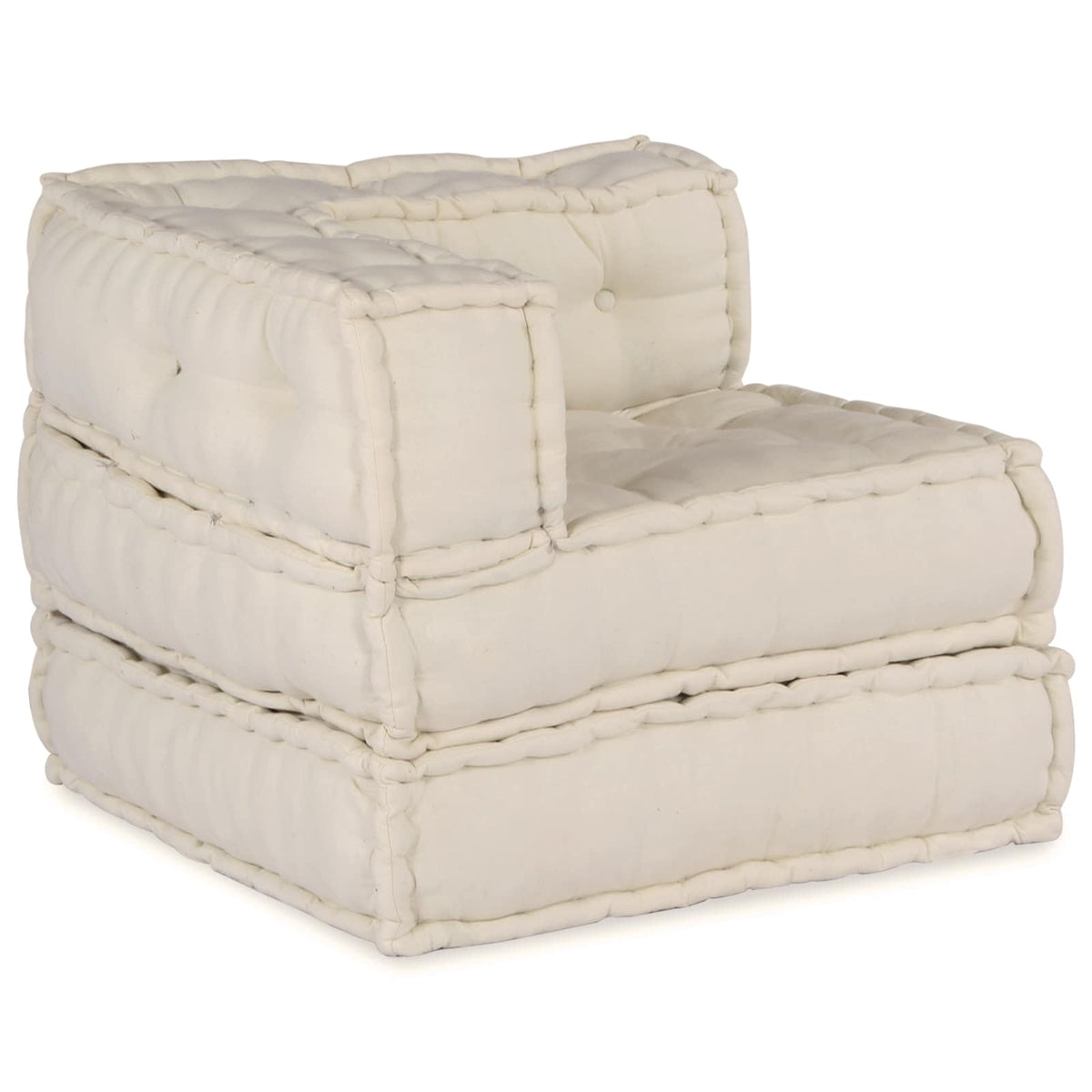 Modulair Sofabet 3 pcs Crèmekleurig Stof is nu te koop bij PeponiXL, paradijselijk wonen!