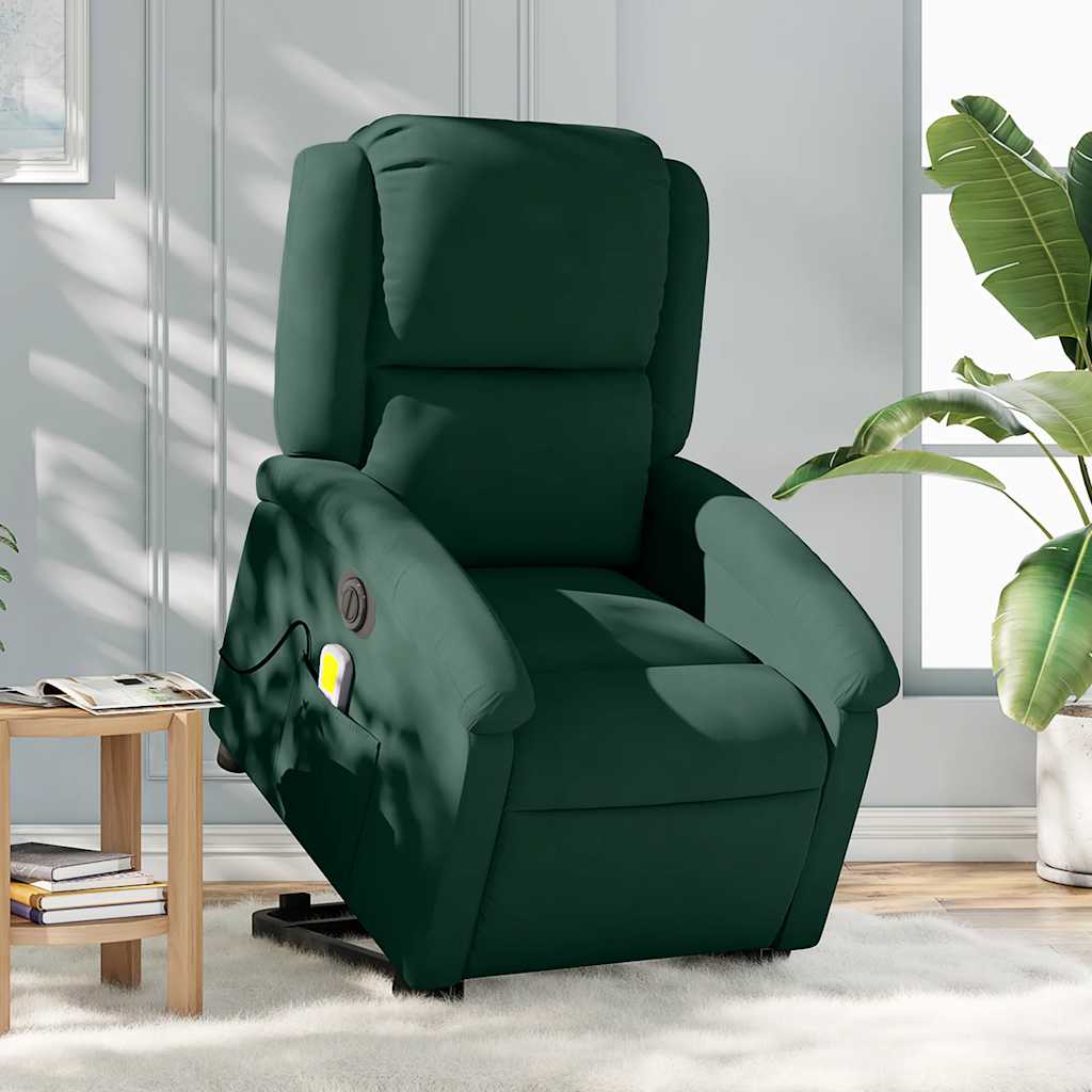 Sta-op-massagestoel elektrisch verstelbaar fluweel donkergroen is nu te koop bij PeponiXL, paradijselijk wonen!