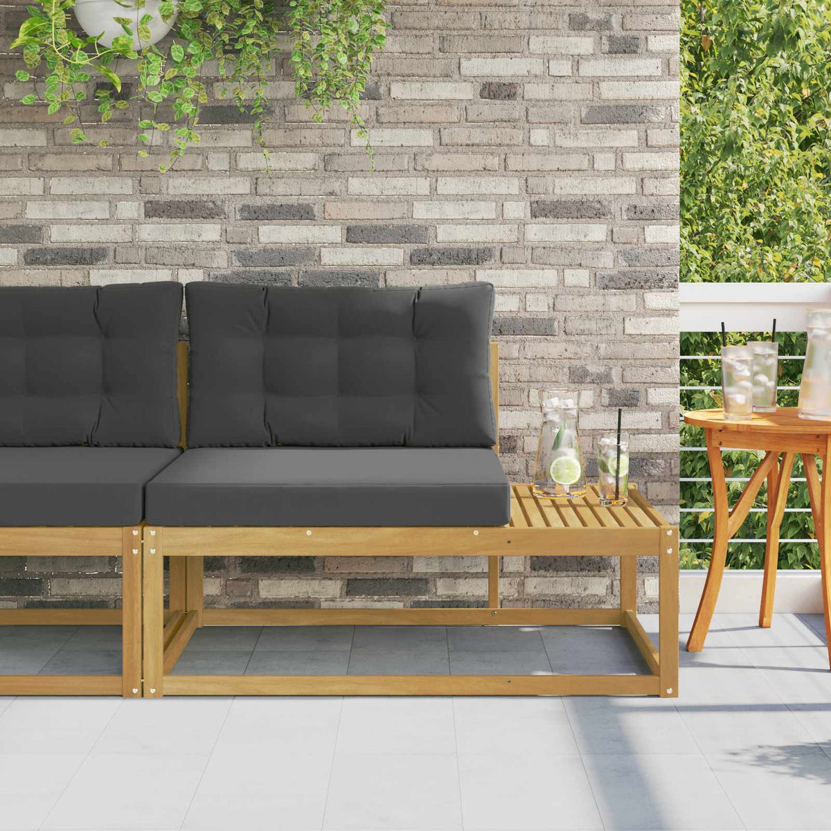 Buiten Eind Sofa met kussen Wit 115 x 83 x 73 cm Polyester is nu te koop bij PeponiXL, paradijselijk wonen!