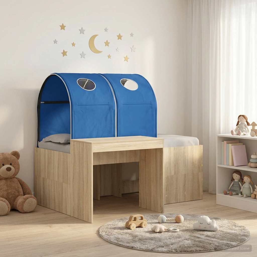 Bed met Tunnel 3 st Artisian Eik en Blauw Bewerkt hout is nu te koop bij PeponiXL, paradijselijk wonen!