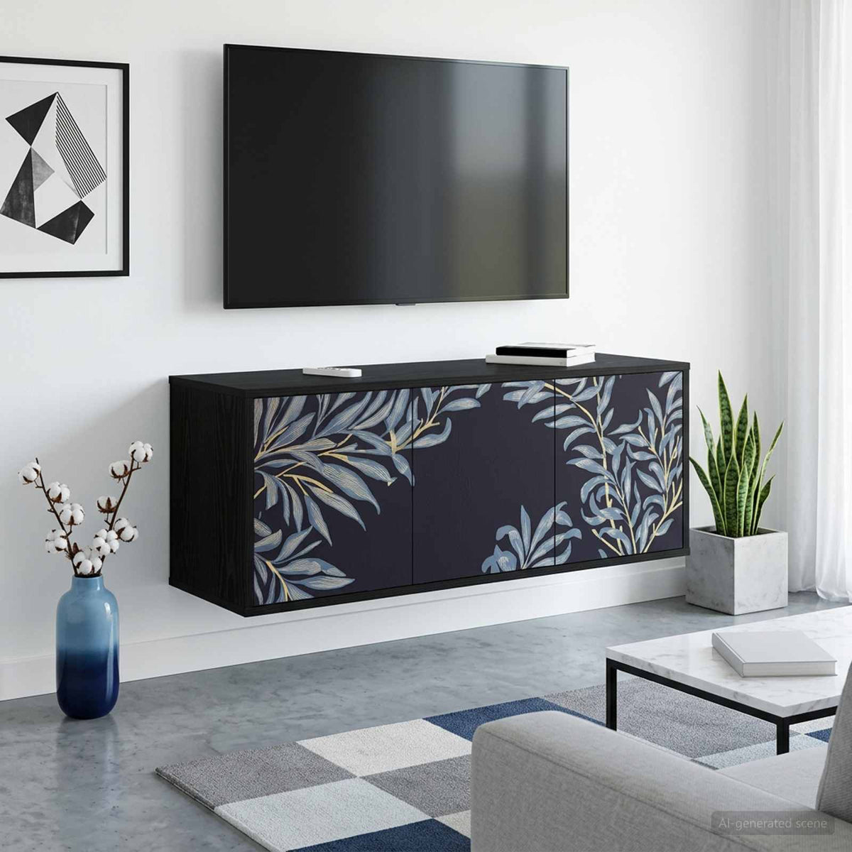 Wandgemonteerd tv-meubel DOKKUM 102 x 33 x 40 cm Zwart eiken is nu te koop bij PeponiXL, paradijselijk wonen!