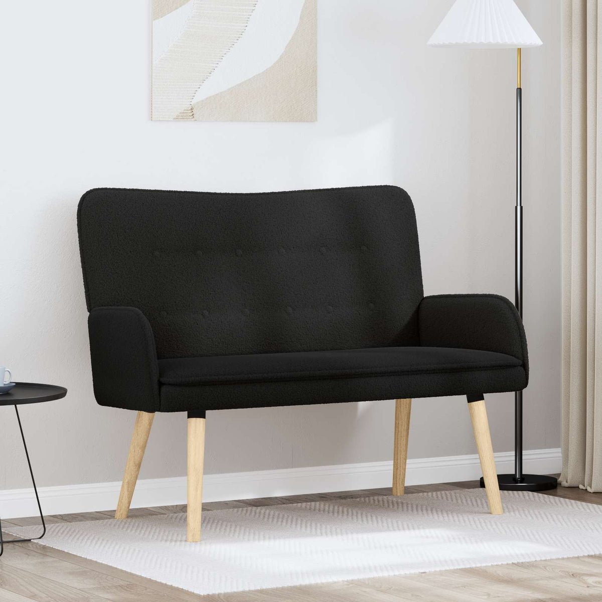 2-Zits Sofa Zwart 115 x 61 x 87 cm Bouclé is nu te koop bij PeponiXL, paradijselijk wonen!