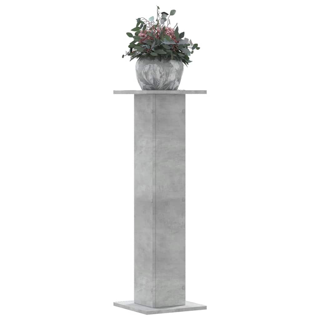 Plantenstandaards 2 st 30x30x95 cm bewerkt hout betongrijs is nu te koop bij PeponiXL, paradijselijk wonen!