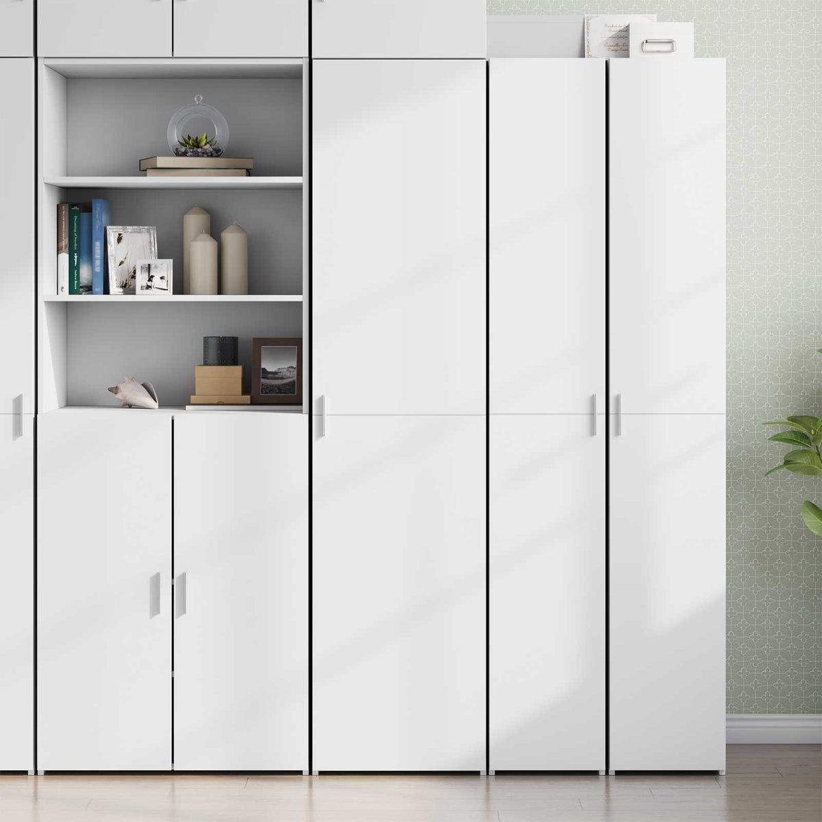 Hoge kast 45x42,5x185 cm bewerkt hout wit is nu te koop bij PeponiXL, paradijselijk wonen!