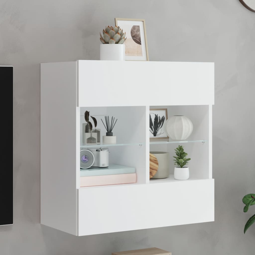 Tv-meubel met LED-verlichting 58,5x30x60,5 cm wit is nu te koop bij PeponiXL, paradijselijk wonen!