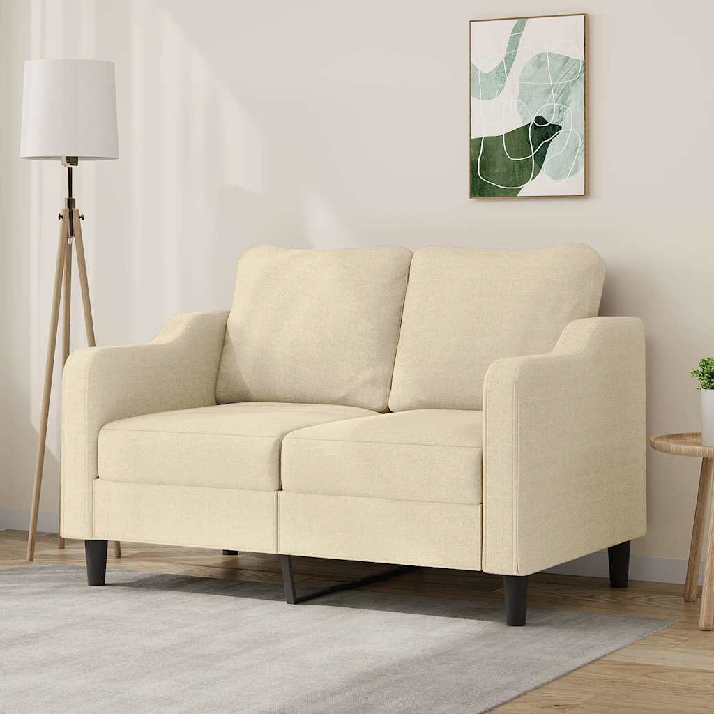 Tweezitsbank 120 cm stof crèmekleurig is nu te koop bij PeponiXL, paradijselijk wonen!
