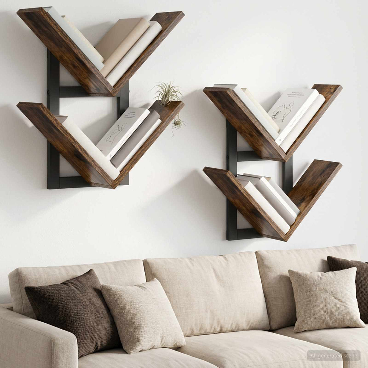 Wand Vlonderschap 2 pcs Gerookt eiken 43 x 15 x 47 cm is nu te koop bij PeponiXL, paradijselijk wonen!