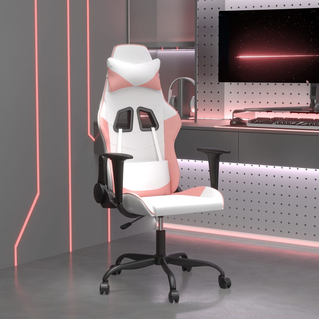 Gamestoel kunstleer wit en roze is nu te koop bij PeponiXL, paradijselijk wonen!