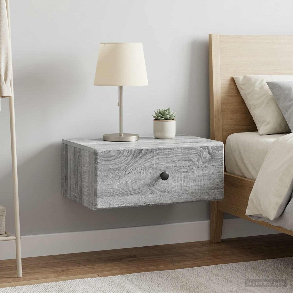 Wandbeugel Bedkast 2 pcs Grijs sonoma 49 x 34,5 x 20 cm is nu te koop bij PeponiXL, paradijselijk wonen!
